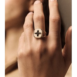 BAGUE BOWIE N2 BLANC ONYX PASCALE MONVOISIN