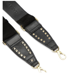 BANDOULIERE DAIM NOIR CLOUS OR CLARIS VIROT