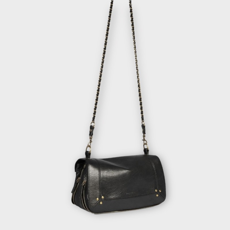 Sac à Bandoulière Jérôme Dreyfuss – Cuir Noir, Intemporel