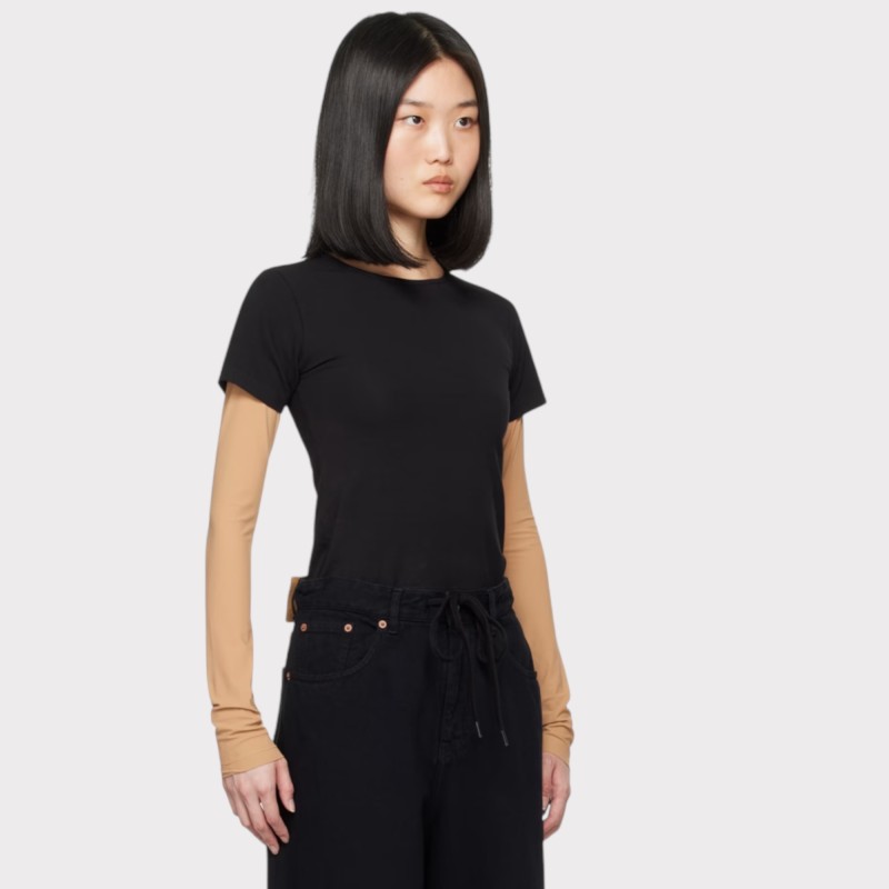 T-SHIRT MANCHES COURTES NOIR MM6