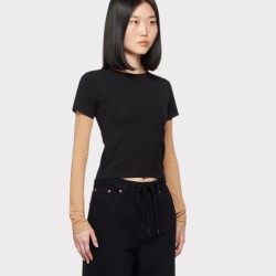 T-SHIRT MANCHES COURTES NOIR MM6