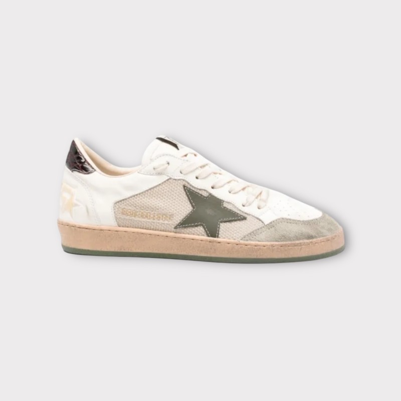 HOMME - BALLSTAR NET LEATHER GOLDEN GOOSE