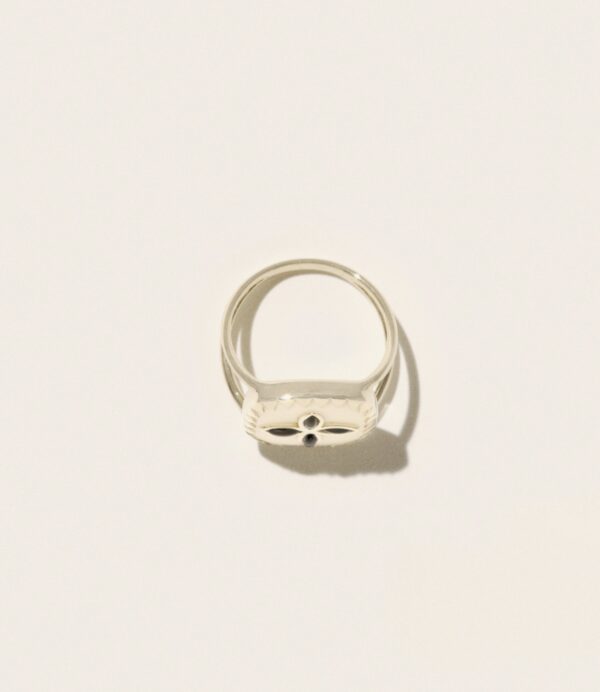 BAGUE BOWIE N2 BLANC ONYX PASCALE MONVOISIN