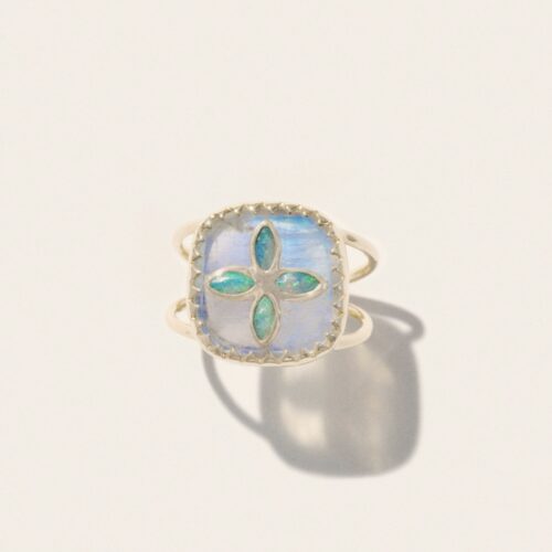 BAGUE BOWIE N°2 MOONSTONE PASCALE MONVOISIN
