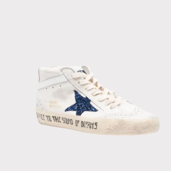 MID STAR WHITE BLUE PINK GOLDEN GOOSE