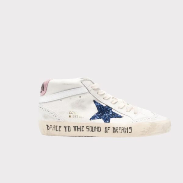 MID STAR WHITE BLUE PINK GOLDEN GOOSE
