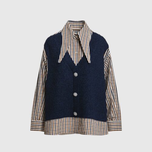 Chemise avec gilet superposé