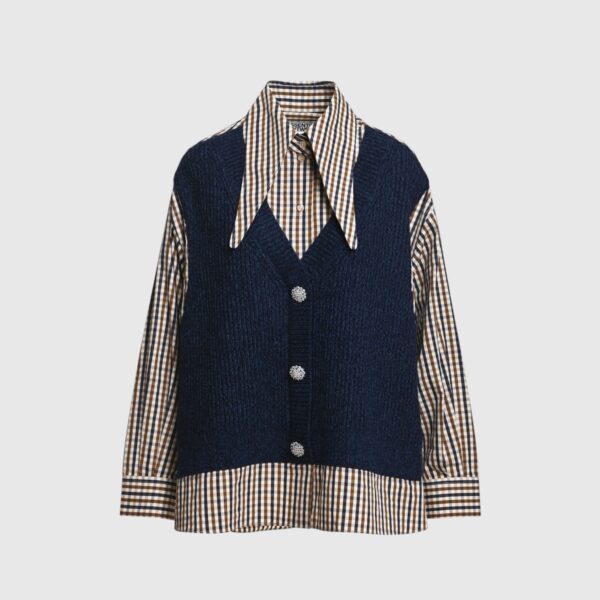 Chemise avec gilet superposé