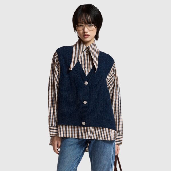 Chemise avec gilet superposé