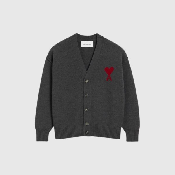 Cardigan gris en laine Ami de Coeur AMI
