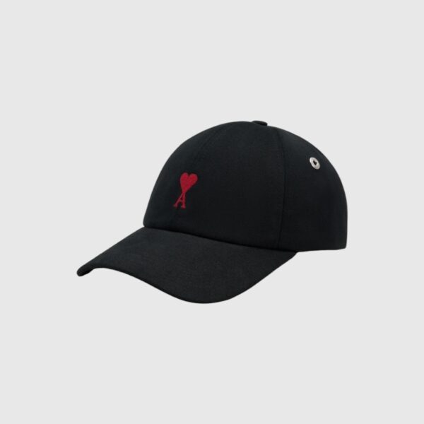 Casquette Noire en coton Ami de Coeur AMI
