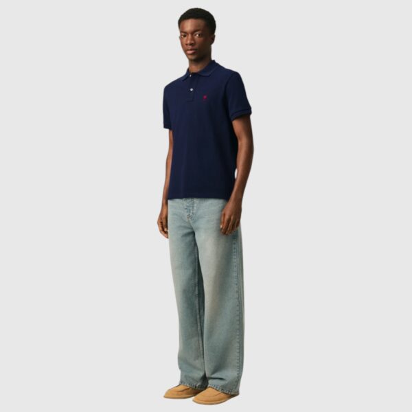 Polo bleu en coton Ami de Coeur AMI