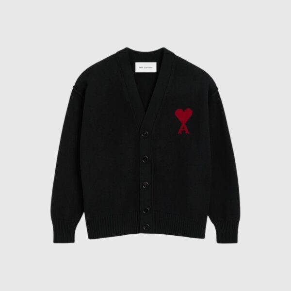Cardigan noir en laine Ami de Coeur AMI