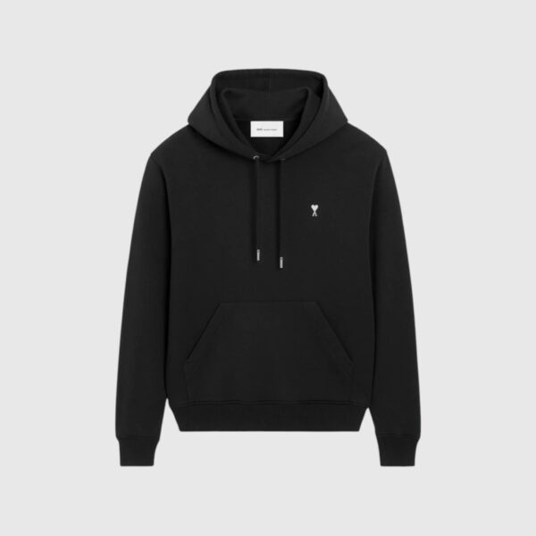 Hoodie Noir Ami De Coeur en Coton AMI
