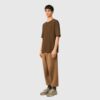 T-shirt marron en coton Ami de Coeur embossé AMI