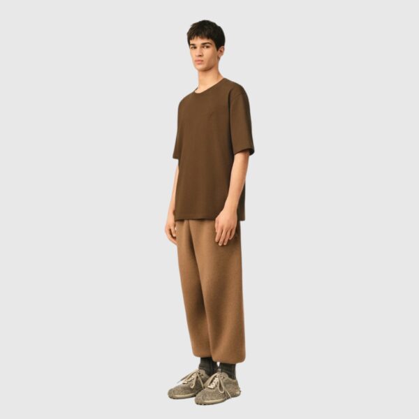 T-shirt marron en coton Ami de Coeur embossé AMI