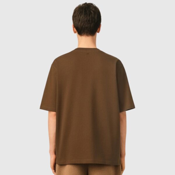 T-shirt marron en coton Ami de Coeur embossé AMI