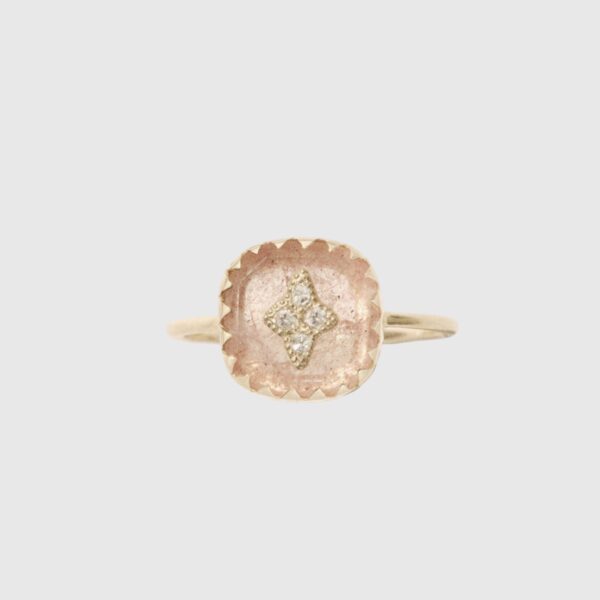 Bague quartz rose pascale monvoisin