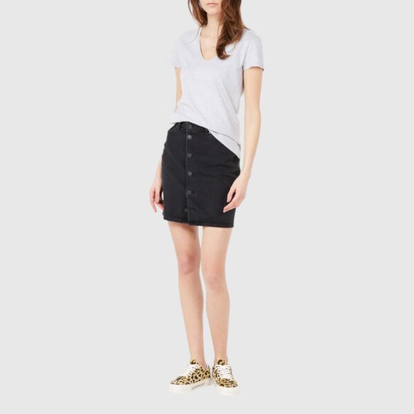 T-shirt Julia Col V Gris Chiné Majestic Filatures