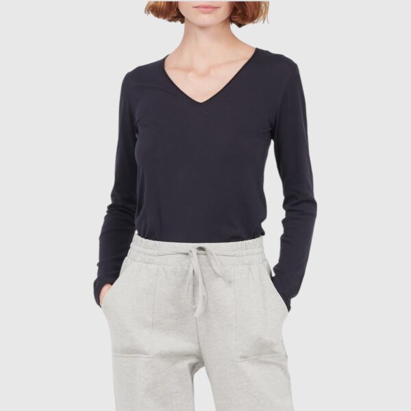 T-shirt Col V Marine Majestic Filatures