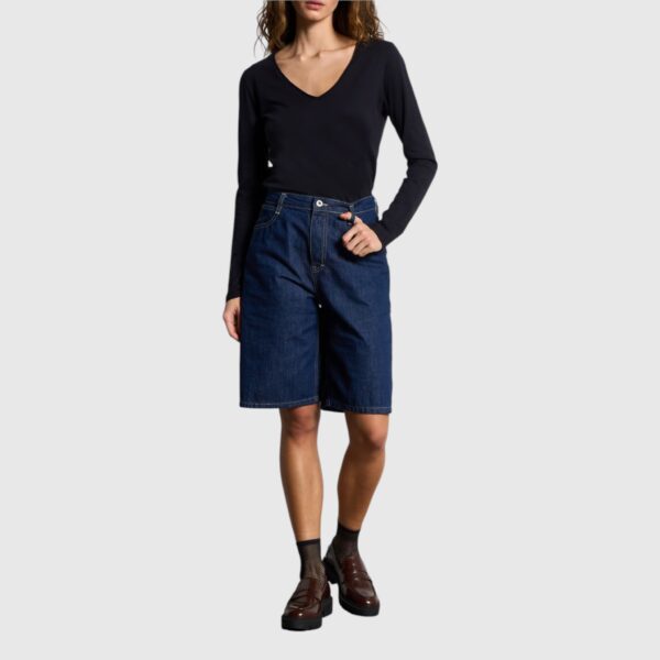 T-shirt Col V Marine Majestic Filatures