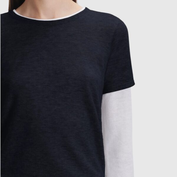 T-shirt Col Rond Marine Majestic Filatures