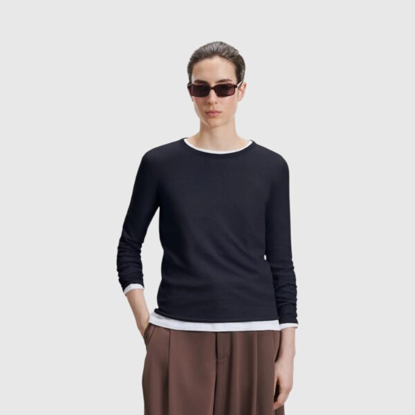 T-shirt Col Rond Marine Majestic Filatures