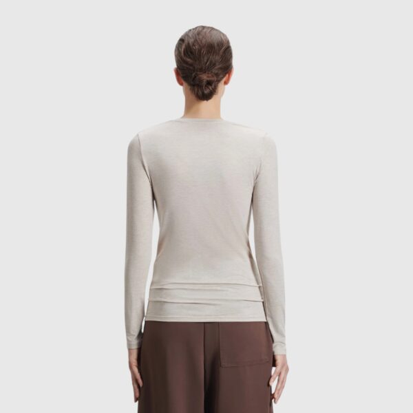 T-shirt Col V Ecru Chiné Majestic Filatures