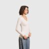 T-shirt Col V Crème Majestic Filatures